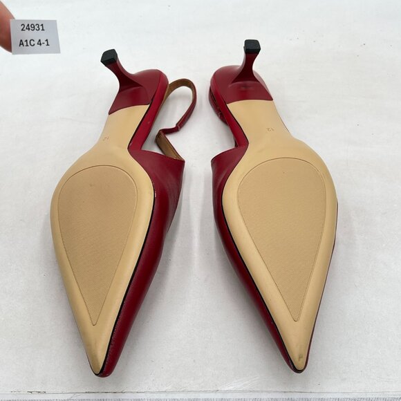 FSJ Red Slingback Heels - Picture 6 of 7